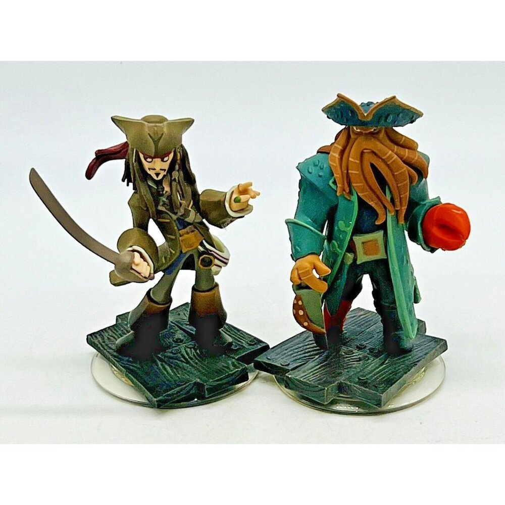 Disney Infinity Pirates of Caribbean Jack Sparrow Captain Davy Jones Lot of 2
